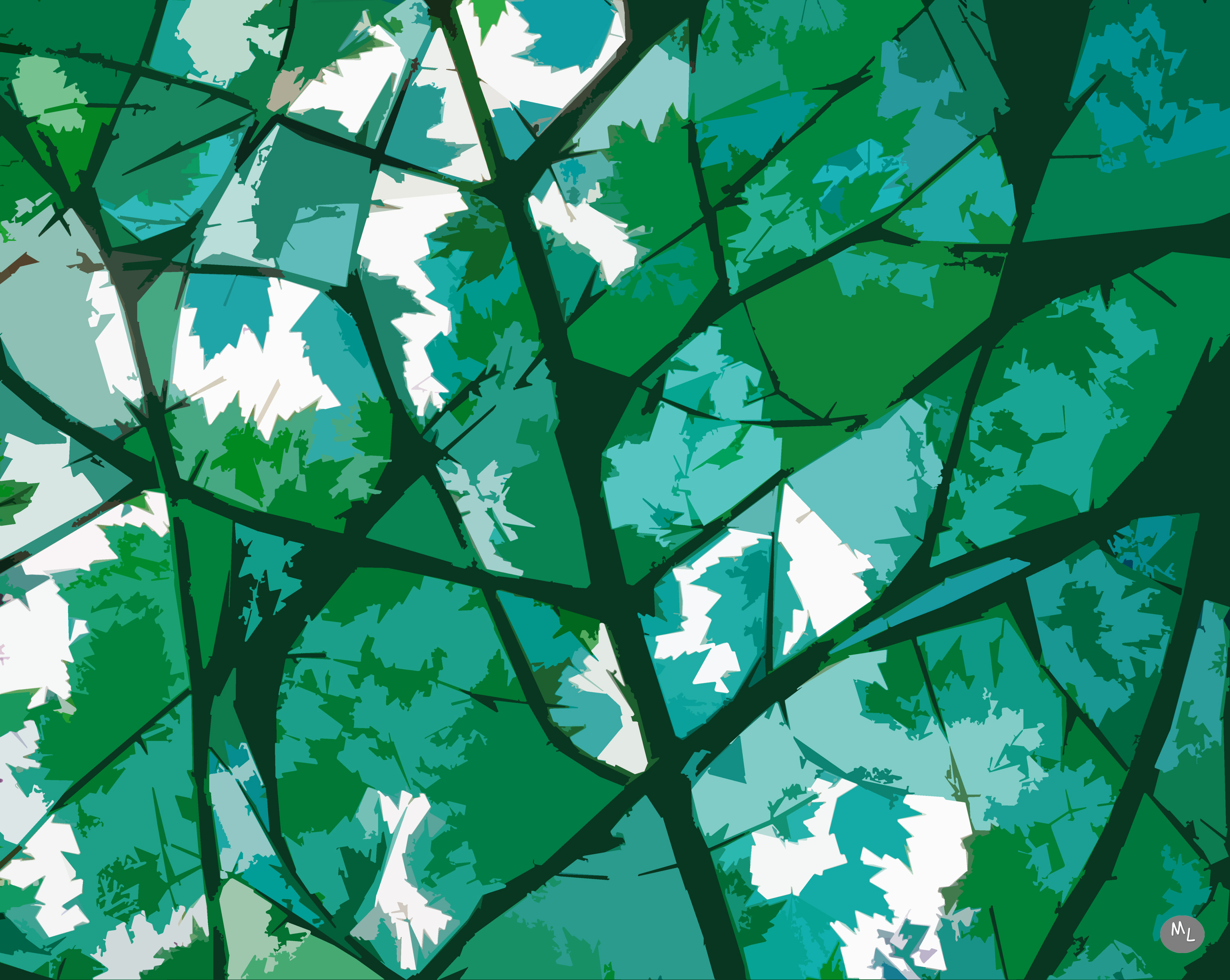 Fall leaves canopy — manipulated photo art by Mike Lisagor